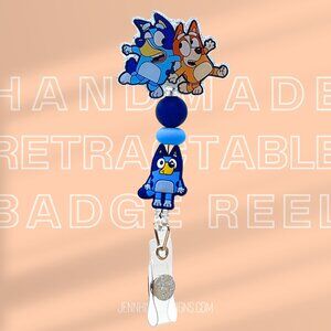 Bluey & Bingo Dancing Badge Reel | Cute Badge Holder | Nurses | Retractable
